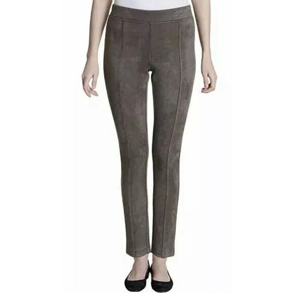 Andrew Marc Pants - Andrew Marc Pants Womens Small Pull On Brown Taupe Soft Stretch Faux Suede